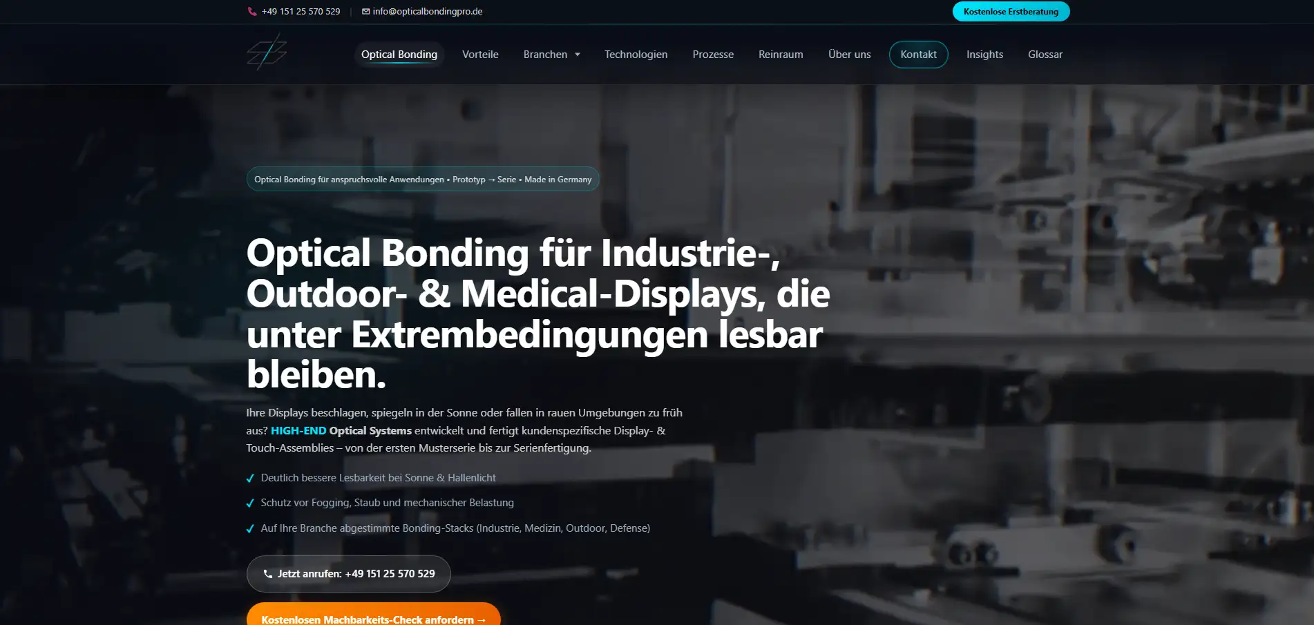 Optical Bonding – Projekteindruck